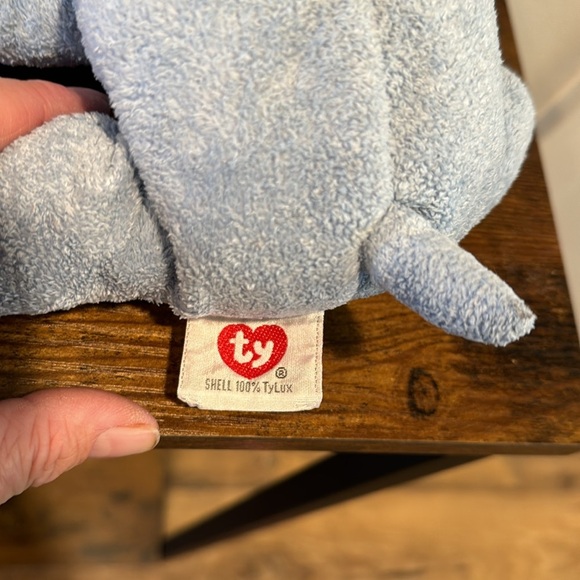 TY Pluffies Blue Moose BLOOSE Lovey Plush Beanie 2006 Plastic Eyes TyLux No Tag - Picture 3 of 5